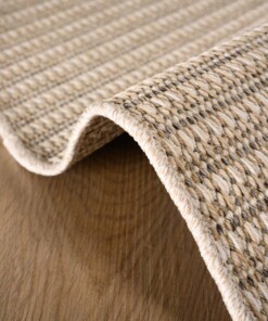 Outdoor Teppich Rund Sunny - Beige - close up zijkant, thumbnail