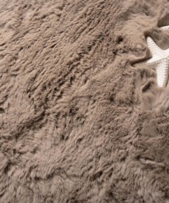 Flauschiger Teppich Oval - Comfy Plus - Taupe - close up materiaal