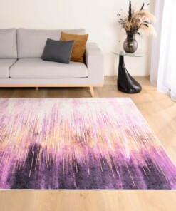 Teppich Modern Waschbar - Moderna Gold/Lila - sfeer, thumbnail
