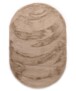 Flauschiger Teppich Oval - Comfy Plus - Taupe - overzicht boven, thumbnail