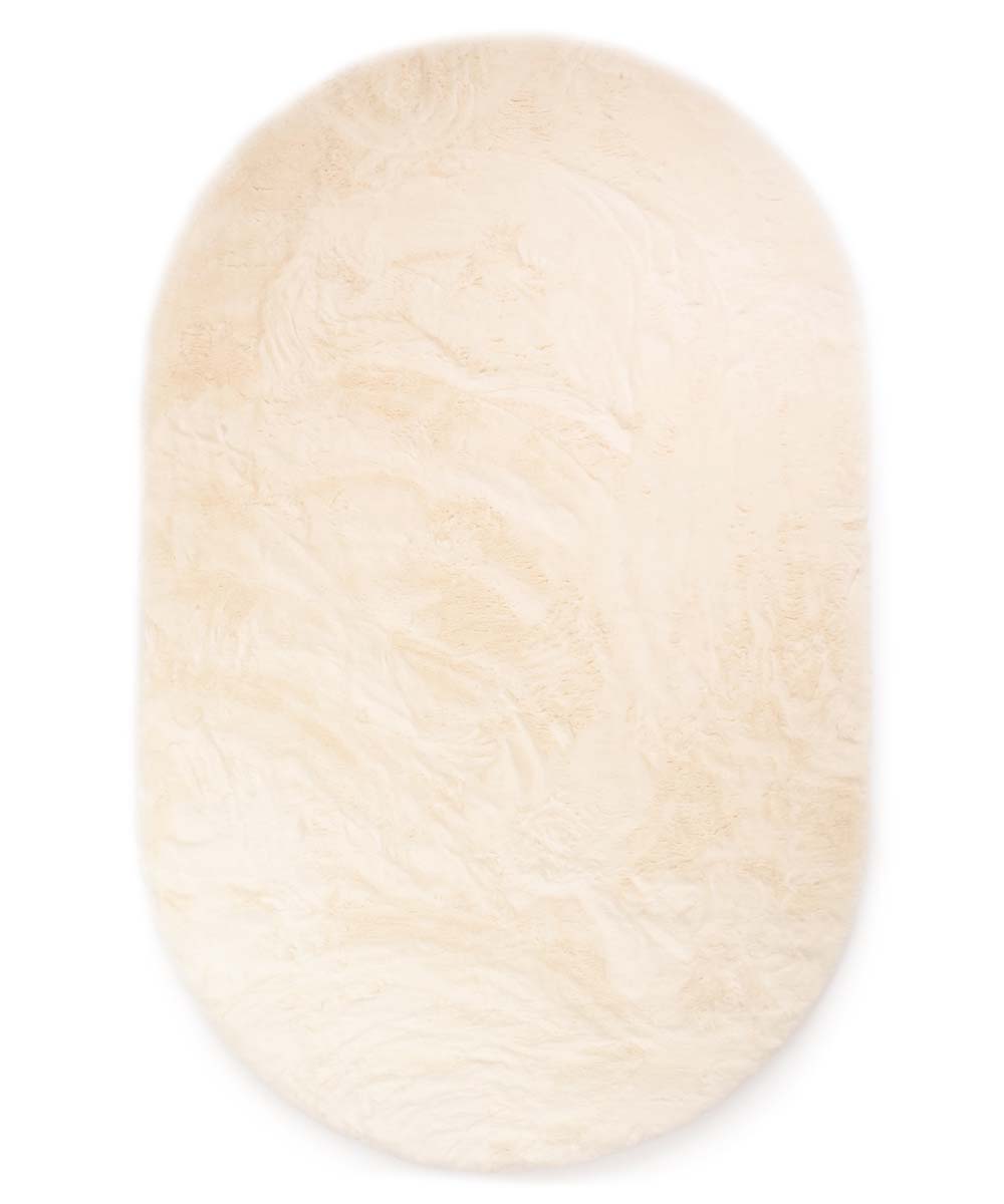 Flauschiger Teppich Oval - Comfy Plus - Creme - overzicht boven Flauschiger Teppich Oval - Comfy Plus - Creme - overzicht boven