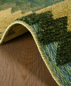 Balkonteppich Aztek - Verano Blau/Grün - close up zijkant, thumbnail