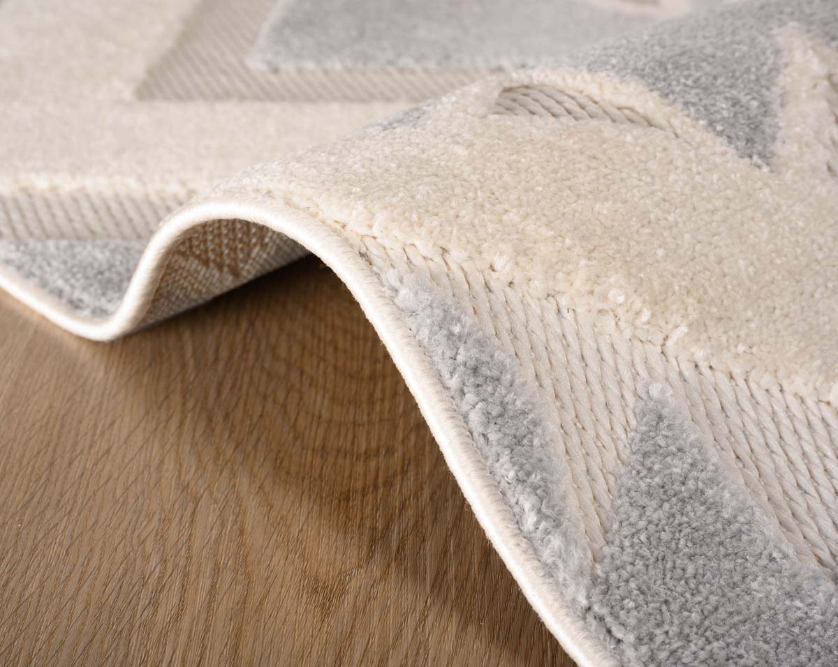 Outdoor Teppich Geometrische Muster - Verano Grau/Weiß | Tapeso | Kurzflor-Teppiche