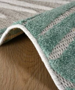 Balkonteppich Blätter - Verano Weiß/Mint