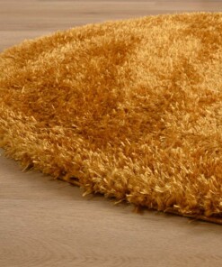 Teppich Oval Hochflor - Posh Gold - close up zijkant, thumbnail