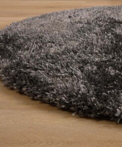 Teppich Oval Hochflor - Posh Grau - close up zijkant, thumbnail