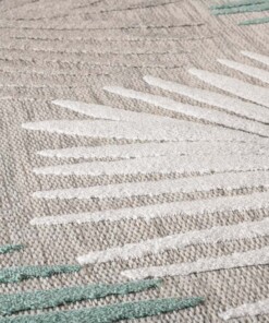 Balkonteppich Blätter - Verano Weiß/Mint