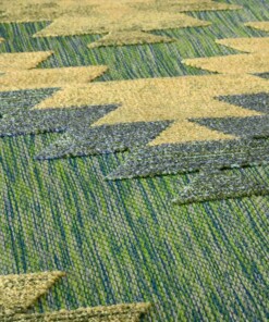 Balkonteppich Rautenmuster Aztek - Verano Blau/Grün Balkonteppich Rautenmuster Aztek - Verano Blau/Grün