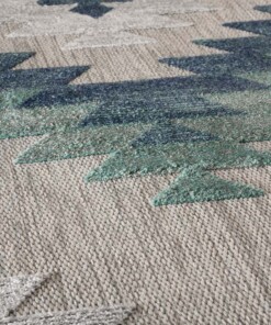 Outdoor Teppich Rautenmuster Aztek - Verano Grau/Mint