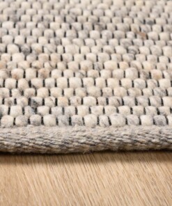 Wollteppich Quadratisch - Lett Hellgrau - close up, thumbnail