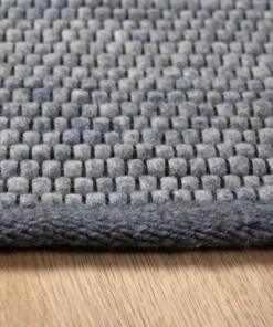 Wollteppich Quadratisch - Lett Stahlblau - close up, thumbnail