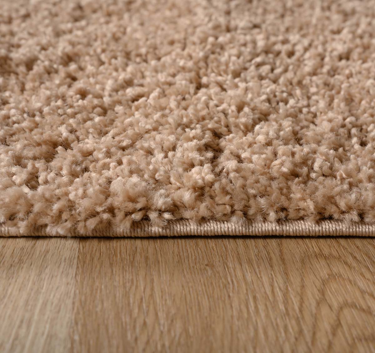 Oval Teppich Hochflor - Shaggy | Tapeso Beige Trend