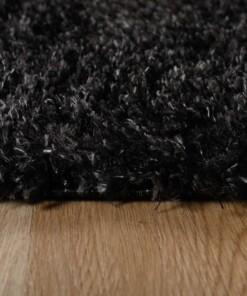 Teppich Oval Hochflor - Posh Anthrazit - close up zijkant, thumbnail