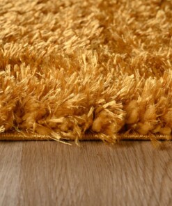 Teppich Oval Hochflor - Posh Gold - close up zijkant, thumbnail