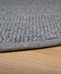 Wollteppich Oval - Lett Stahlblau - close up, thumbnail Wollteppich Oval - Lett Stahlblau - close up, thumbnail