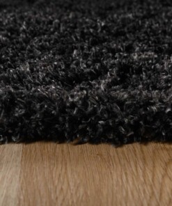 Teppich Oval Hochflor - Cozy Shaggy Anthrazit - close up zijkant, thumbnail