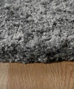 Teppich Oval Hochflor - Cozy Shaggy Grau - close up zijkant, thumbnail