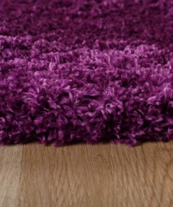 Teppich Oval Hochflor - Cozy Shaggy Lila - close up zijkant, thumbnail