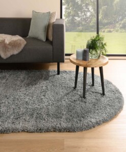 Teppich Oval Hochflor - Cozy Shaggy Grau - sfeer, thumbnail