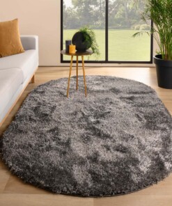 Teppich Oval Hochflor - Posh Grau - sfeer