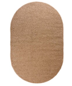 Oval Teppich Hochflor - Shaggy Trend Beige - overzicht boven