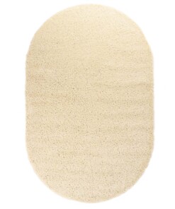 Oval Teppich Hochflor - Shaggy Trend Creme - overzicht boven