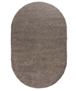 Oval Teppich Hochflor - Shaggy Trend Hellgrau - overzicht boven