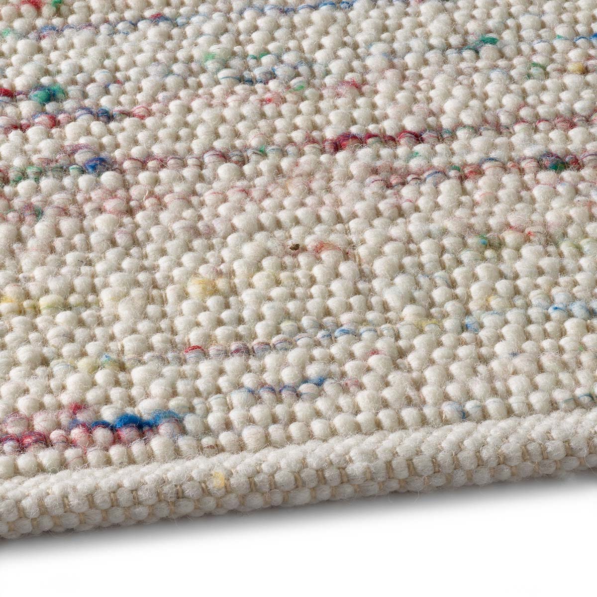 Wollteppich - Bokn Weiß/Bunt Wollteppich - Bokn Weiß/Bunt