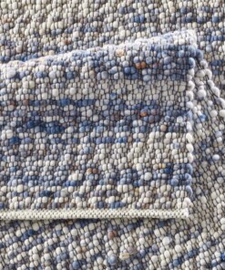 Wollteppich - Ursule Blau/Creme