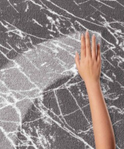 Waschbarer Teppich Marmor Optik - Chloé Grau/Weiß