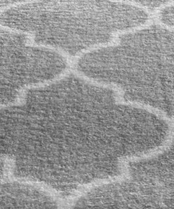Waschbarer Teppich - Trellis Hellgrau/Weiß - close up materiaal, thumbnail