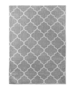 Waschbarer Teppich - Trellis Hellgrau/Weiß - overzicht boven, thumbnail