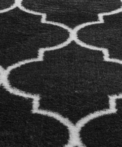 Waschbarer Teppich - Trellis Schwarz/Weiß Waschbarer Teppich - Trellis Schwarz/Weiß