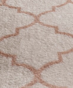 Waschbarer Teppich - Trellis Weiß/Rosa Waschbarer Teppich - Trellis Weiß/Rosa