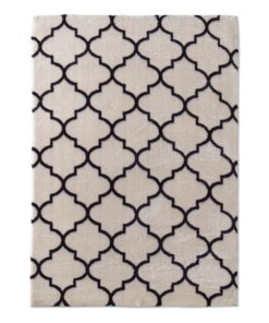 Waschbarer Teppich - Trellis Weiß/Schwarz
