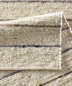 Wollteppich Streifen - Jarl Braun/Grau - close up vouw, thumbnail