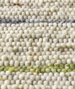 Wollteppich Streifen - Jarl Creme/Grün - close up materiaal, thumbnail