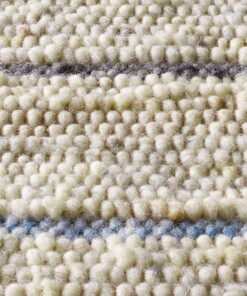 Wollteppich Streifen - Jarl Creme/Blau - close up materiaal, thumbnail