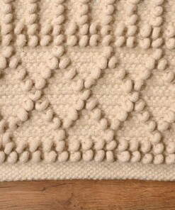 Baumwollteppich Geometrisch - Nordland Weiß - close up, thumbnail