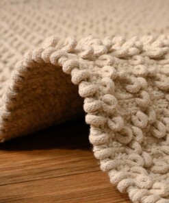 Baumwollteppich Geometrisch - Nordland Weiß - close up, thumbnail