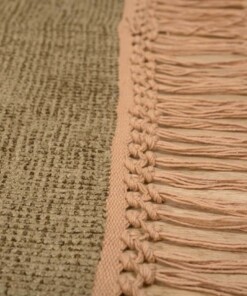 Viskose Teppich - Gem Olivgrün - close up, thumbnail