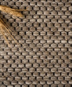 Wollteppich - Odda Hellgrau/Taupe - close up, thumbnail