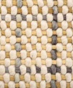 Wollteppich - Verdal Creme/Grün - close up materiaal