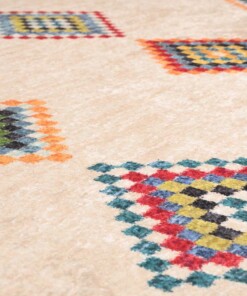 Boho Teppich Waschbar - Moderna bunt - close up materiaal, thumbnail