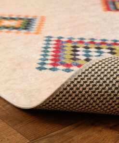 Boho Teppich Waschbar - Moderna bunt - close up vouw, thumbnail