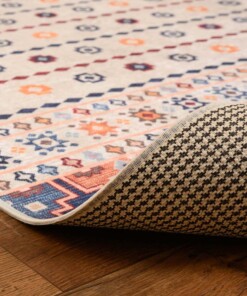 Kelim Teppich Waschbar - Moderna Creme/Bunt - close up vouw, thumbnail Kelim Teppich Waschbar - Moderna Creme/Bunt - close up vouw, thumbnail