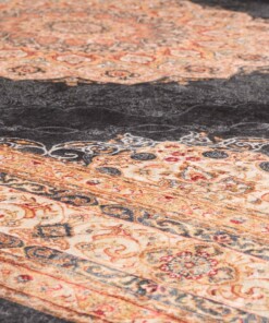 Orientteppich Waschbar - Moderna Anthrazit - close up materiaal, thumbnail Orientteppich Waschbar - Moderna Anthrazit - close up materiaal, thumbnail