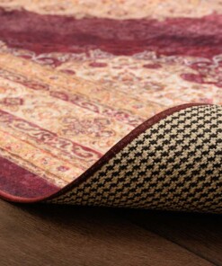 Orientteppich Waschbar - Moderna Rot - close up vouw, thumbnail