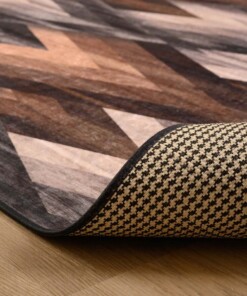 Teppich Modern Waschbar - Moderna Braun - close up vouw, thumbnail