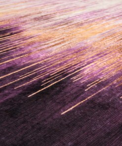 Teppich Modern Waschbar - Moderna Gold/Lila - close up materiaal, thumbnail